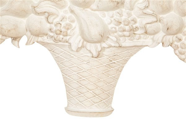 Biscottini FREGIO CESTO FRUTTA IN LEGNO FINITURA BIANCO ANTICATO MADE IN ITALY realizzato