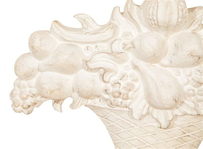 Biscottini FREGIO CESTO FRUTTA IN LEGNO FINITURA BIANCO ANTICATO MADE IN ITALY realizzato