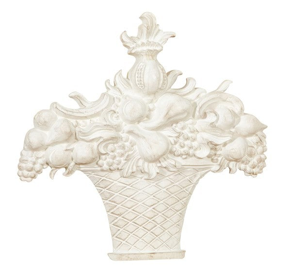 Biscottini FREGIO CESTO FRUTTA IN LEGNO FINITURA BIANCO ANTICATO MADE IN ITALY realizzato