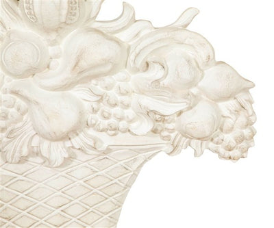 Biscottini FREGIO CESTO FRUTTA IN LEGNO FINITURA BIANCO ANTICATO MADE IN ITALY realizzato