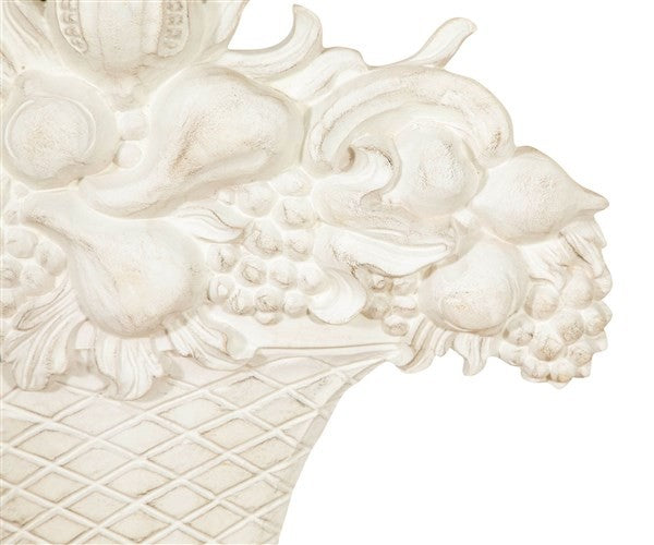 Biscottini FREGIO CESTO FRUTTA IN LEGNO FINITURA BIANCO ANTICATO MADE IN ITALY realizzato