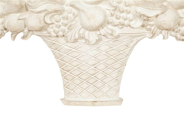 Biscottini FREGIO CESTO FRUTTA IN LEGNO FINITURA BIANCO ANTICATO MADE IN ITALY realizzato