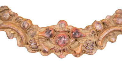 Biscottini SOPRAPORTA IN LEGNO FINITURA POLICROMO ANTICATO MADE IN ITALY Fregio realizzato