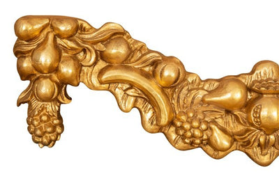 Biscottini SOPRAPORTA IN LEGNO FINITURA FOGLIA ORO ANTICATO MADE IN ITALY Fregio Offerta