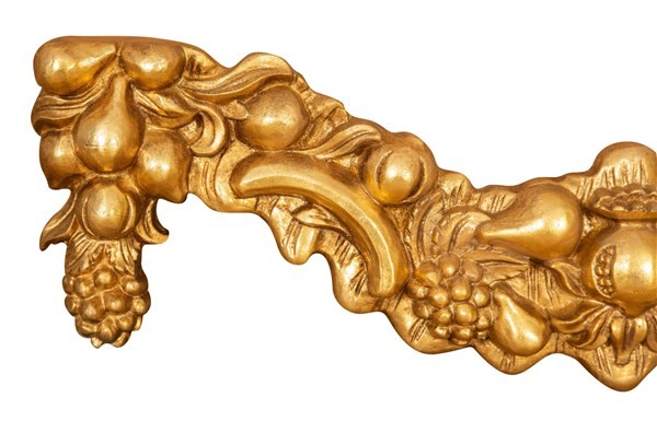 Biscottini SOPRAPORTA IN LEGNO FINITURA FOGLIA ORO ANTICATO MADE IN ITALY Fregio Offerta