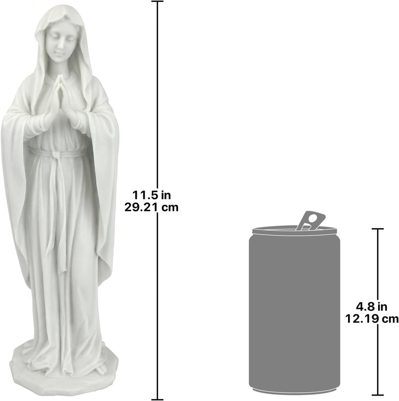 Design Toscano Beata Vergine Maria Statua, marmo-resina, bianco, Piccola 30,5 cm Statuetta