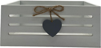 Cassetta cassettina in Legno Porta Oggetti Porta Pane Decoro Cuore 20 * 13 * 8,5 cm Shabby Chic con Manici YAT-738258