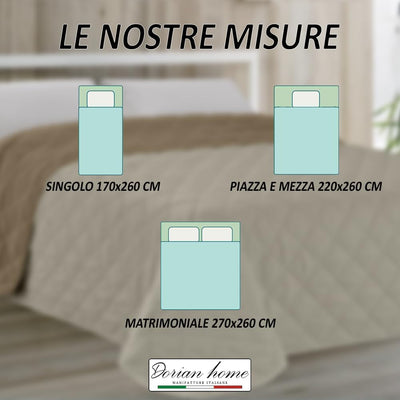 Dorian Home - Copriletto Trapuntato, Trapuntino Mezza Stagione, Trapunta Primaverile Autunnale Made in Italy. (Piazza e Mezza 220 x 260 cm, Panna/Nocciola)