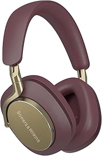 Bowers & Wilkins Px8 Flagship Over Ear Noise Cancelling Headphones Wireless Bluetooth 5.0 Fast Charge 30 Hours High Resolution Playback Built-in Microphone - Burgundy