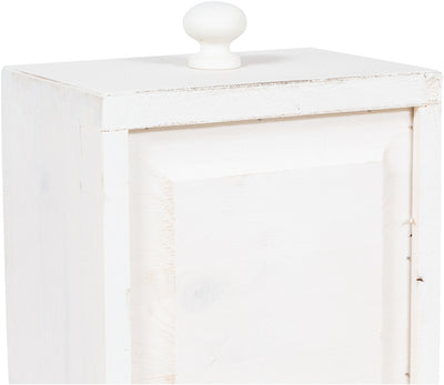 Biscottini Comodino Country in legno massello di tiglio finitura bianca anticata L51xPR30xH74 cm. Made in Italy