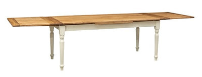 Biscottini Tavolo Country allungabile in legno massello di tiglio struttura bianca anticata piano naturale L200xPR90xH80 cm. Made in Italy