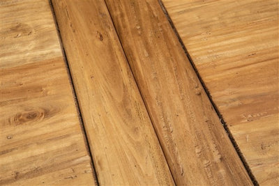 Biscottini Tavolo Country allungabile in legno massello di tiglio struttura bianca anticata piano naturale L200xPR90xH80 cm. Made in Italy