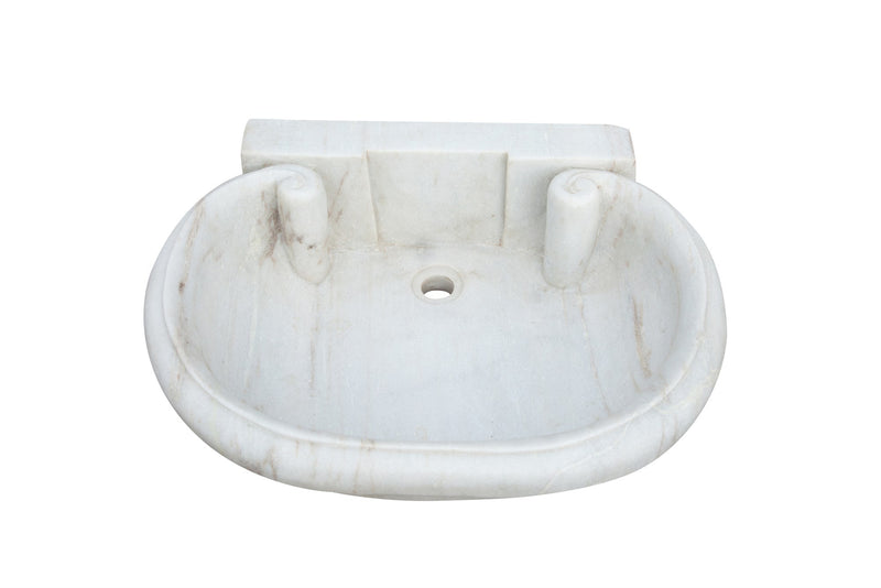 Biscottini Lavandino in marmo bianco Vasca realizzata completamente Offerta Speciale