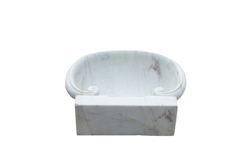 Biscottini Lavandino in marmo bianco Vasca realizzata completamente Offerta Speciale