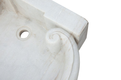 Biscottini Lavandino in marmo bianco Vasca realizzata completamente Offerta Speciale