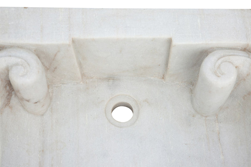 Biscottini Lavandino in marmo bianco Vasca realizzata completamente Offerta Speciale