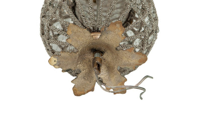 Biscottini Lampadario in fusione di ottone e gemme in cristallo struttura sapientemente