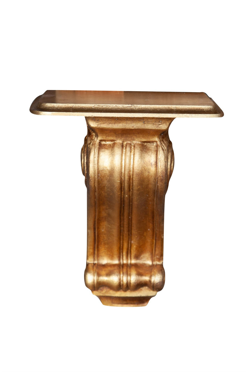 Biscottini Mensola muro in legno finitura foglia oro anticato Made in Italy