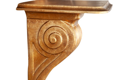 Biscottini Mensola muro in legno finitura foglia oro anticato Made in Italy