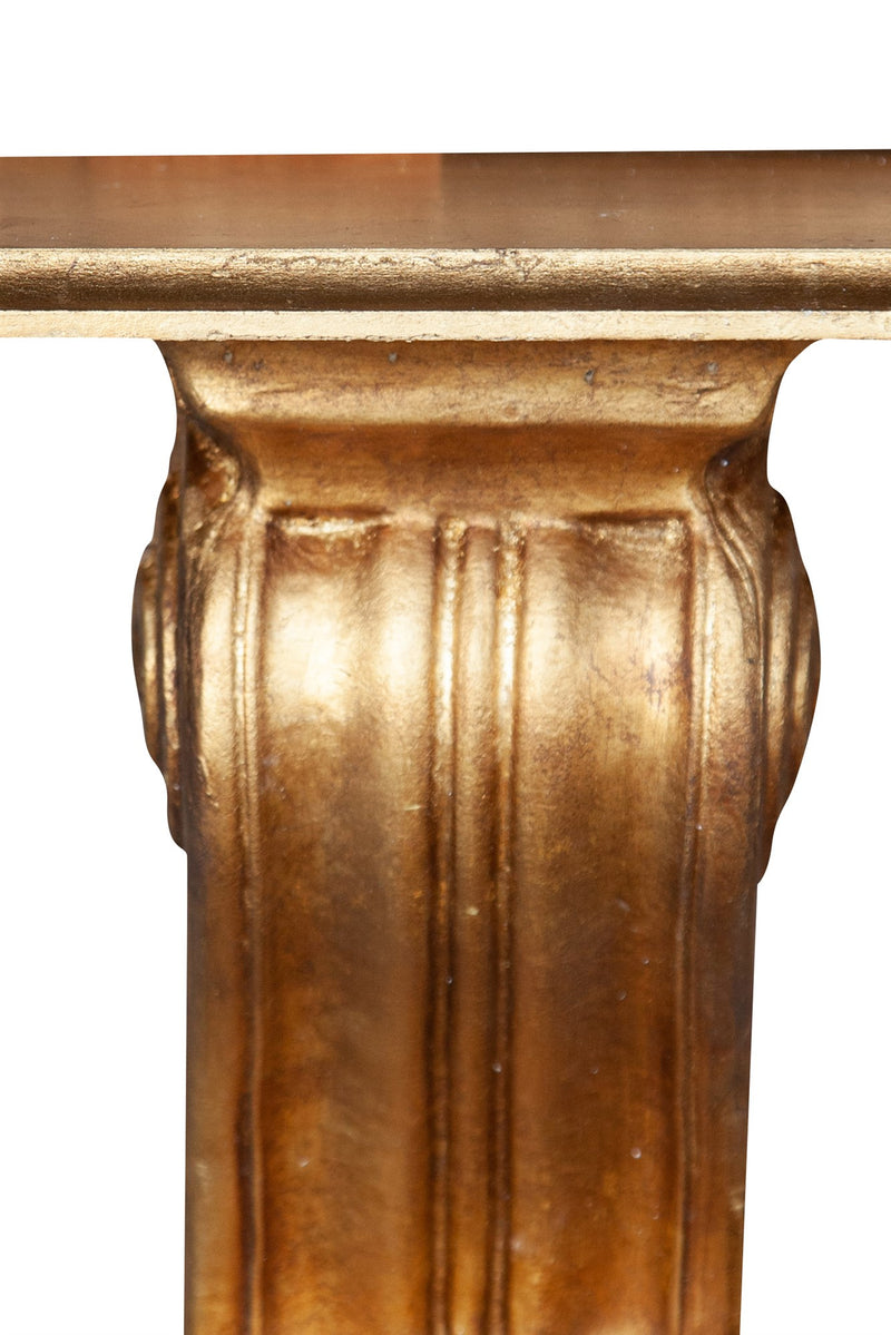 Biscottini Mensola muro in legno finitura foglia oro anticato Made in Italy