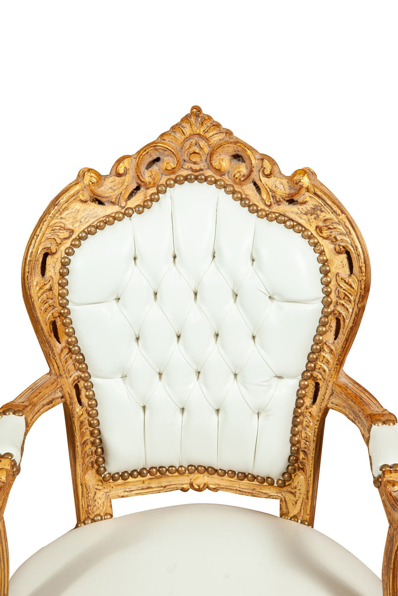 Biscottini Poltrona stile francese Luigi XVI in legno massello di faggio XVI, faggio,