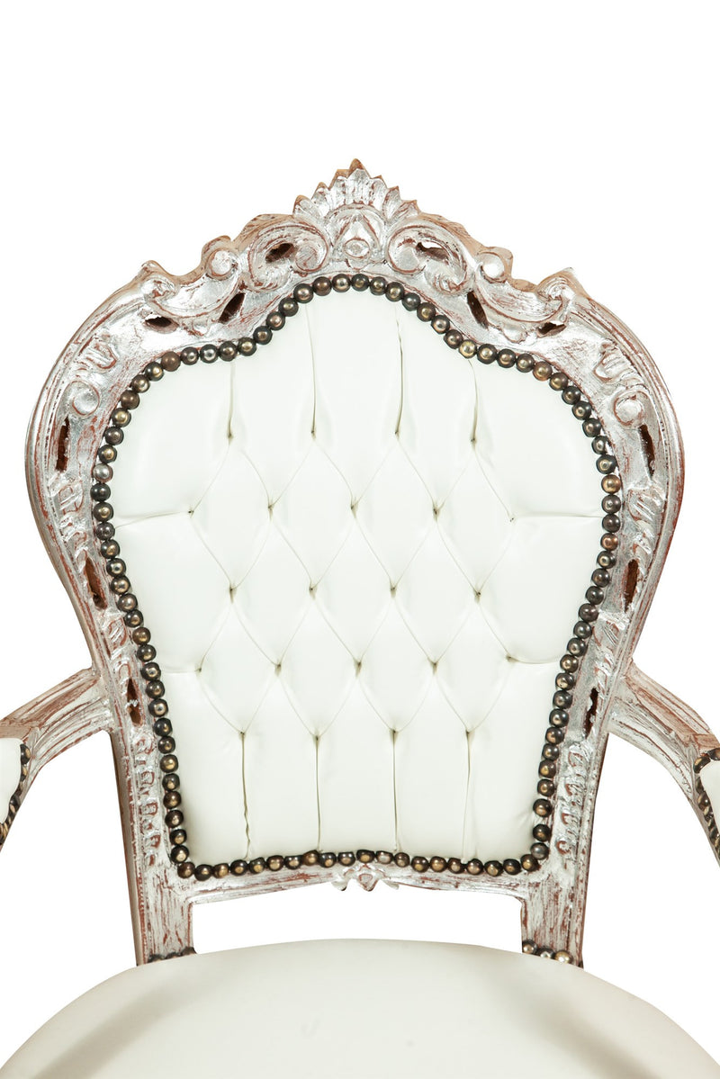 Biscottini Poltrona stile francese Luigi XVI in legno massello di faggio XVI, faggio,