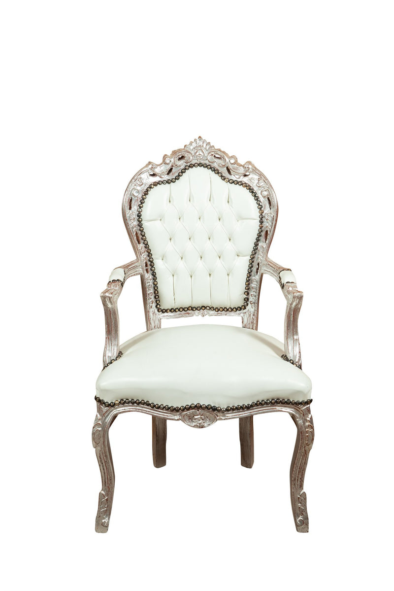 Biscottini Poltrona stile francese Luigi XVI in legno massello di faggio XVI, faggio,