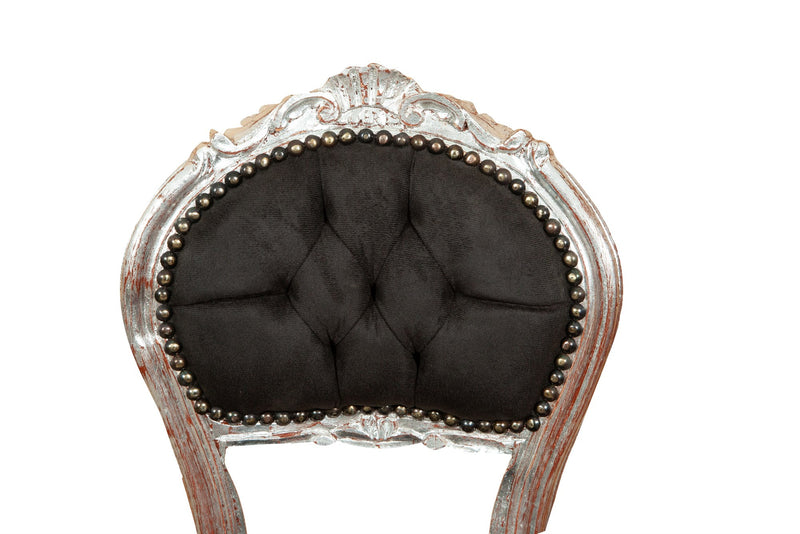 Biscottini Sedia stile francese Luigi XVI in legno massello di faggio poltroncina XVI,