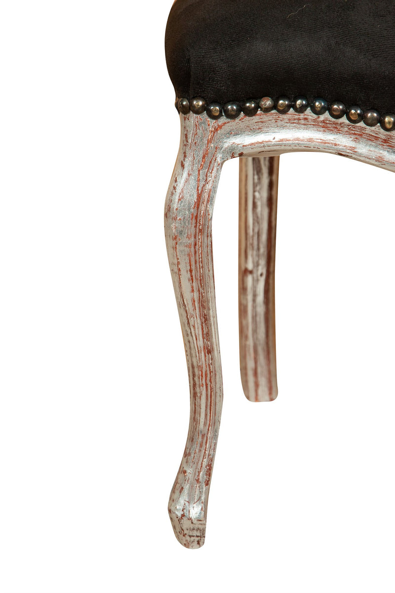 Biscottini Sedia stile francese Luigi XVI in legno massello di faggio poltroncina XVI,