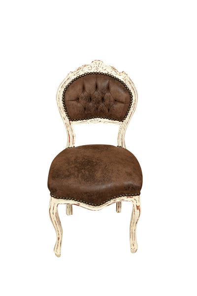 Biscottini Sedia stile francese Luigi XVI in legno massello di faggio