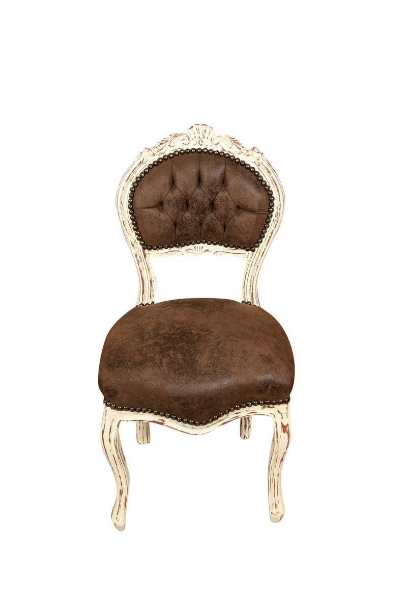 Biscottini Sedia stile francese Luigi XVI in legno massello di faggio