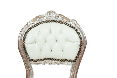 Biscottini Sedia stile francese Luigi XVI in legno massello di faggio poltroncina XVI,