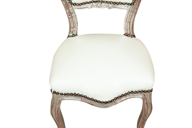 Biscottini Sedia stile francese Luigi XVI in legno massello di faggio poltroncina XVI,