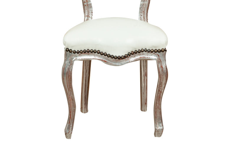 Biscottini Sedia stile francese Luigi XVI in legno massello di faggio poltroncina XVI,