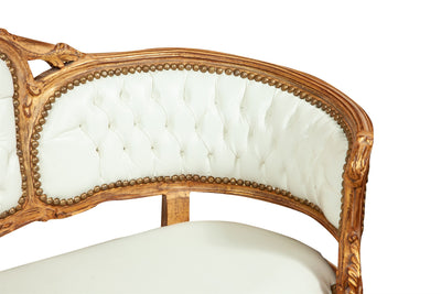 Biscottini Divanetto stile francese Luigi XVI in legno massello di faggio XVI, faggio,