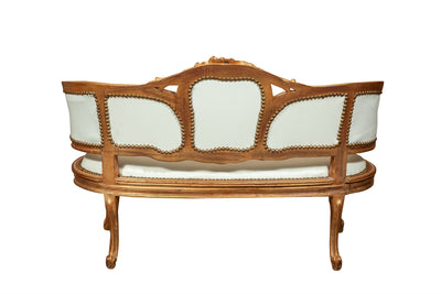 Biscottini Divanetto stile francese Luigi XVI in legno massello di faggio XVI, faggio,