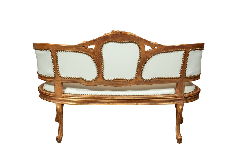 Biscottini Divanetto stile francese Luigi XVI in legno massello di faggio XVI, faggio,