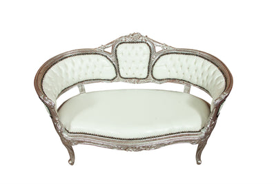 Biscottini Divanetto stile francese Luigi XVI in legno massello di faggio XVI, faggio,