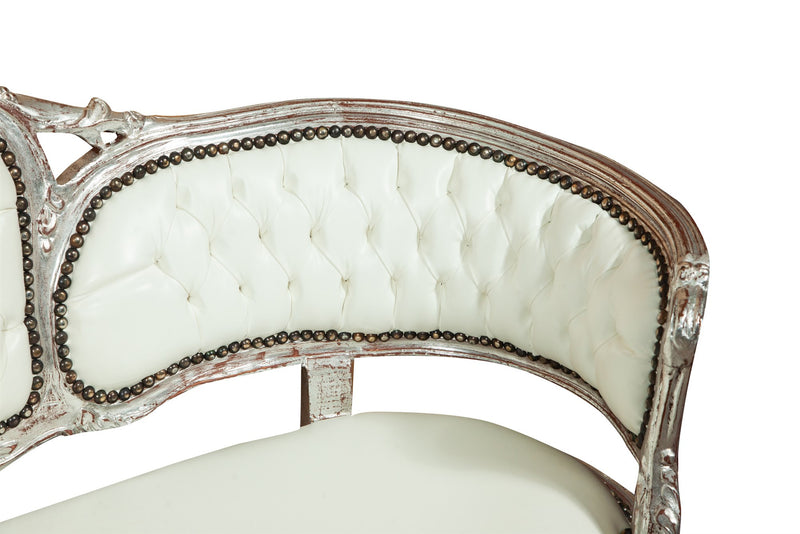 Biscottini Divanetto stile francese Luigi XVI in legno massello di faggio XVI, faggio,