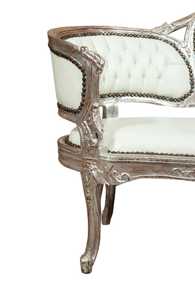 Biscottini Divanetto stile francese Luigi XVI in legno massello di faggio XVI, faggio,