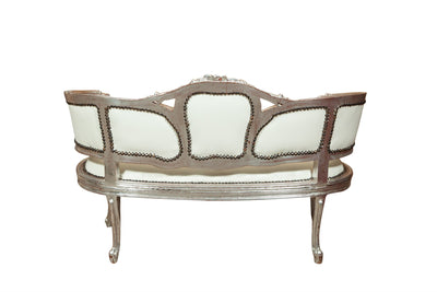 Biscottini Divanetto stile francese Luigi XVI in legno massello di faggio XVI, faggio,