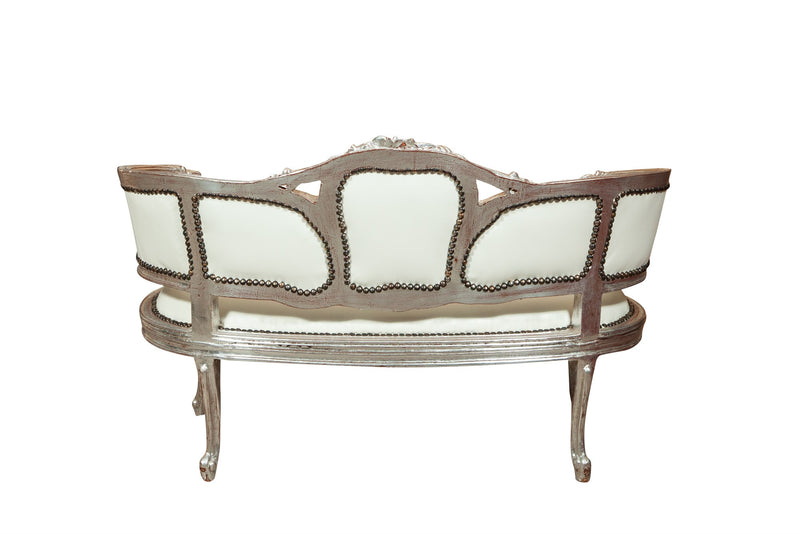 Biscottini Divanetto stile francese Luigi XVI in legno massello di faggio XVI, faggio,