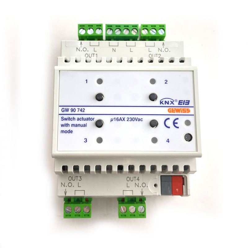 Attuatore ON/OFF - 4 canali - 16AX - comando manuale Gewiss