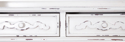 Biscottini Mensola etagere a muro in legno massello di mogano finitura bianca anticata 52x20x90 cm