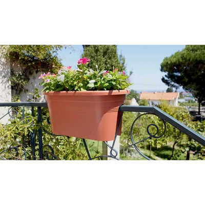ARTEVASI Jardiniere per balcone Venezia - 30 x 60 x H 27 cm - 18 L - Grigio antracite