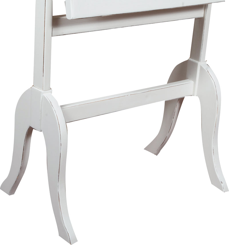 Biscottini Specchiera da terra orientabile in legno massello di tiglio finitura bianca anticata L61xPR45xH172 cm Made in Italy