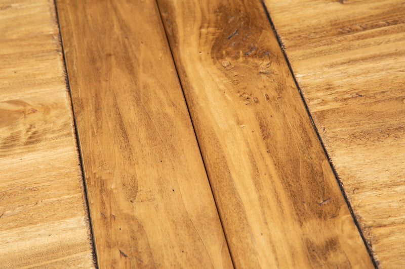 Biscottini Tavolo Country allungabile legno massello di tiglio struttura bianca anticata piano naturale L220xPR100xH80 cm. Made in Italy