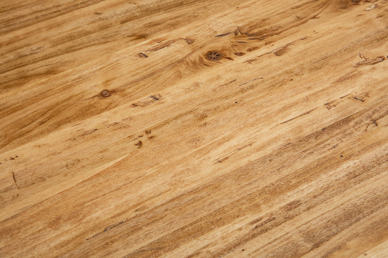 Biscottini Tavolo scrittoio Country in legno massello di tiglio struttura bianca anticata piano naturale. Made in Italy