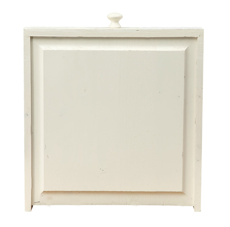 Biscottini Tavolo fisso Country in legno massello di tiglio struttura bianca anticata piano naturale. Made in Italy