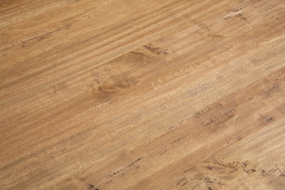 Biscottini Tavolo fisso Country in legno massello di tiglio struttura bianca anticata piano naturale. Made in Italy